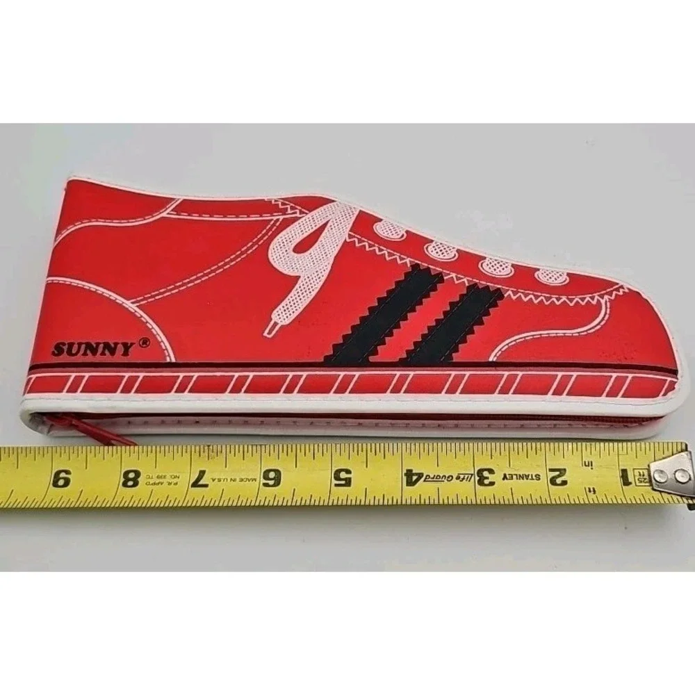 SUNNY Vintage Shoe Pencil Holder 14 Pc Colored Pencils Markers Lido Walker Red